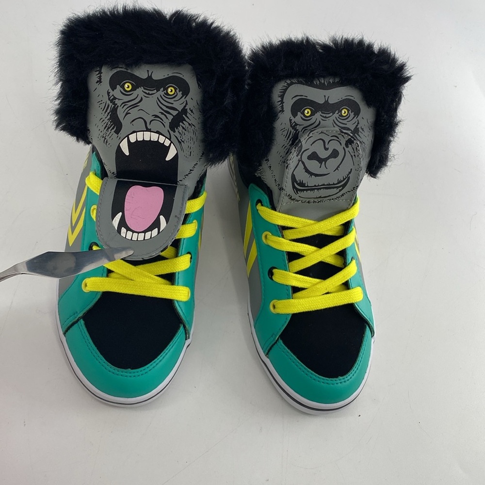 Feiyue Delta Mid Animal (Gorilla) Grey/Yellow/Green Youth Kids Sz 3 NIB - Picture 9 of 10